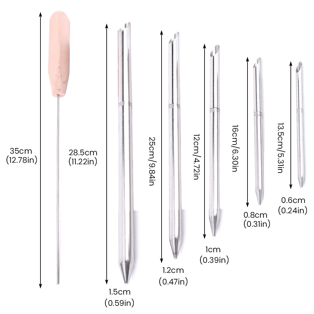 Stainless Steel Paracord Braid Needle Set With Marlinspike Smoothing Tools