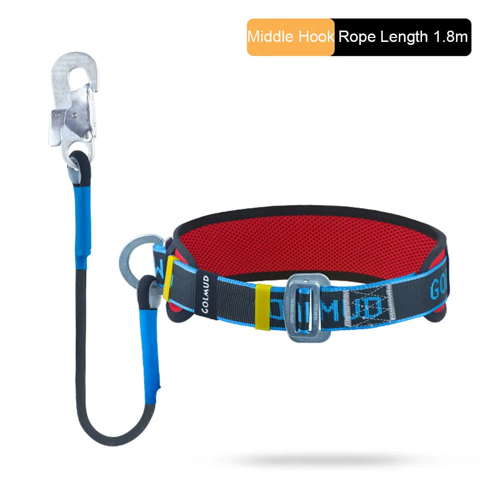 Single Waist Work Safety Belt High-altitude Harness Outdoor Rock Climbing Training Electrician Construction Safe Rope Hook Suits