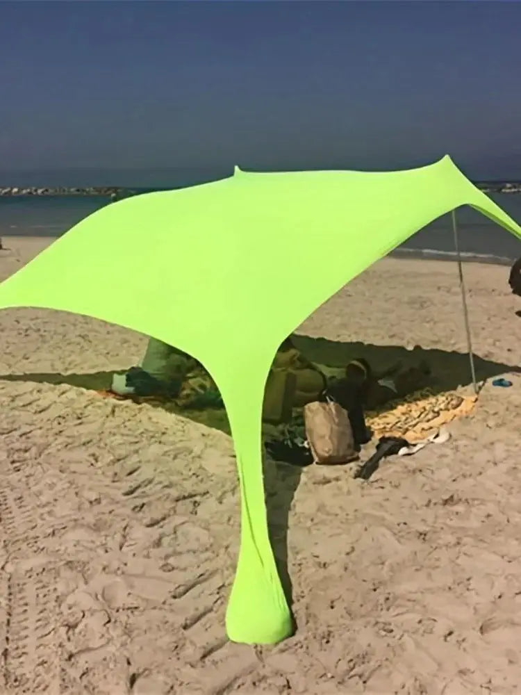 Pop-up beach tent Sunshade UPF50+ with ground nails and stabilizer poles, outdoor sunshade tent for camping trips, fishing, back