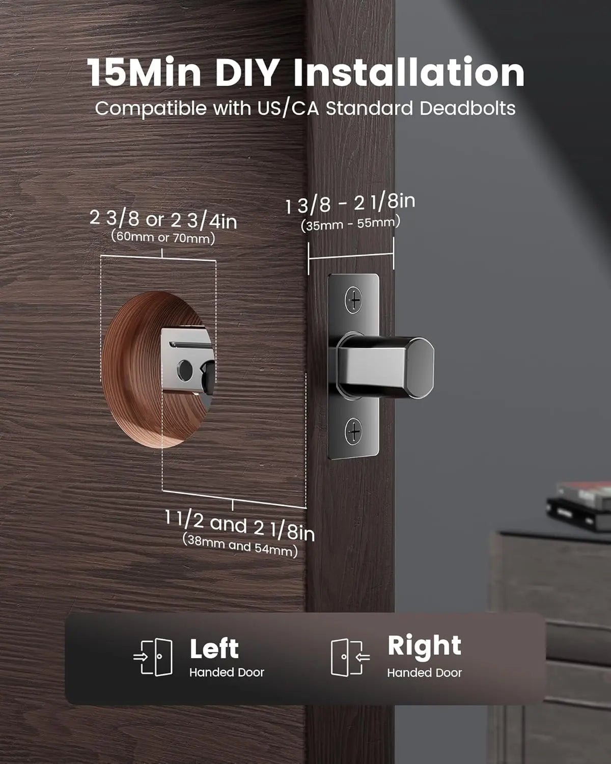 Smart Lock with Camera, WiFi Doorbell Keyless Entry, Fingerprint & App Control for Front Door