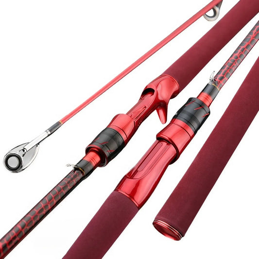 180cm Carbon Fiber Fly Fishing Rod - Red EVA Grip & Ceramic Guide Rings, Ultralight Durable Design for Freshwater/Marine Use