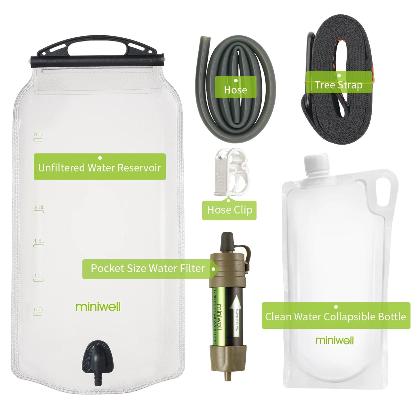 Miniwell Outdoor Portable Survival Water Filter Can Drink Water Directly for Camping Emergency Kit