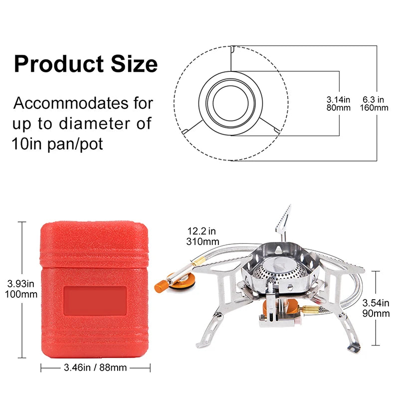 Widesea Wind Proof Gas Burner Outdoor Stove For Camping Trips