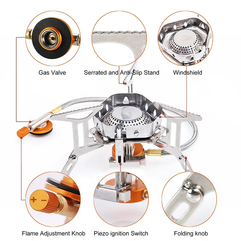 Widesea Wind Proof Gas Burner Outdoor Stove For Camping Trips