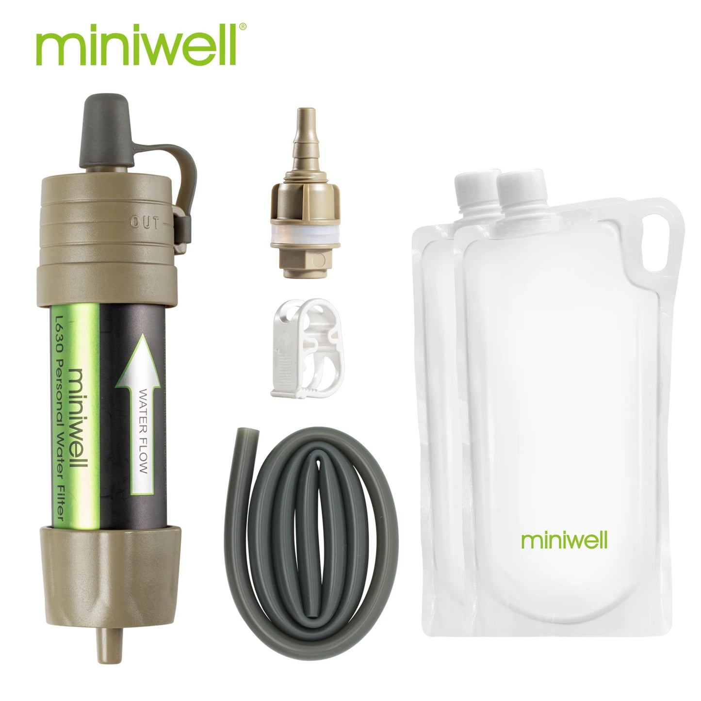 Miniwell Outdoor Portable Survival Water Filter Can Drink Water Directly for Camping Emergency Kit