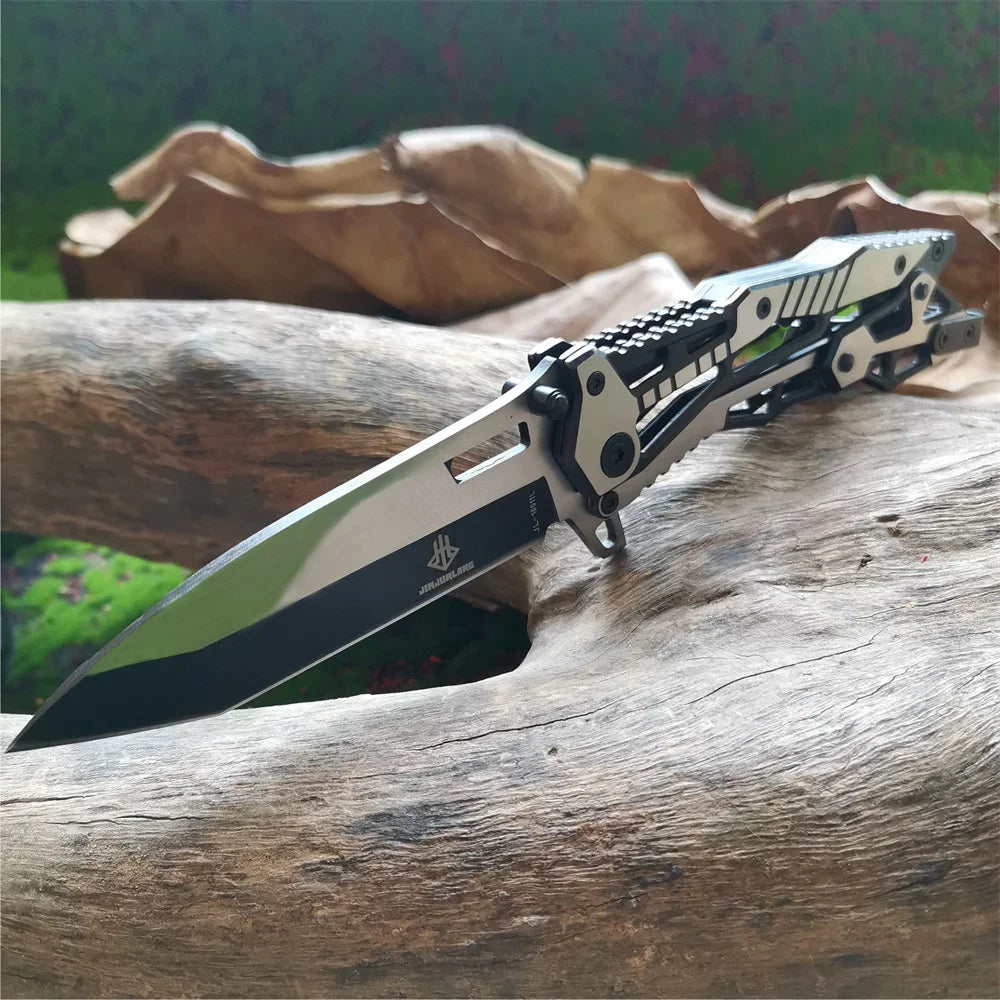 Doom Blade Skeleton Mechanical Folding Knife With All Steel Construction