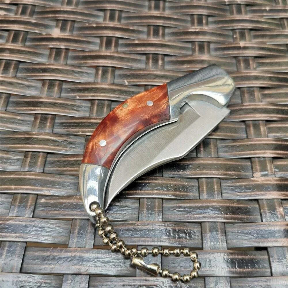 NONEDIY Hand Forged Stainless Steel Portable Hunting Folding Knife