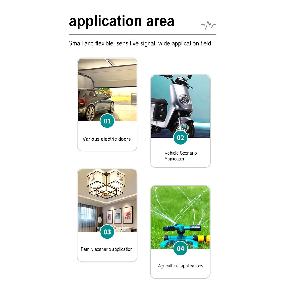 Code Copy Remote Control 315 MHz/433 MHz 4 Keys Copy Remote Control RF Transmitter for Electric Gate Garage Door