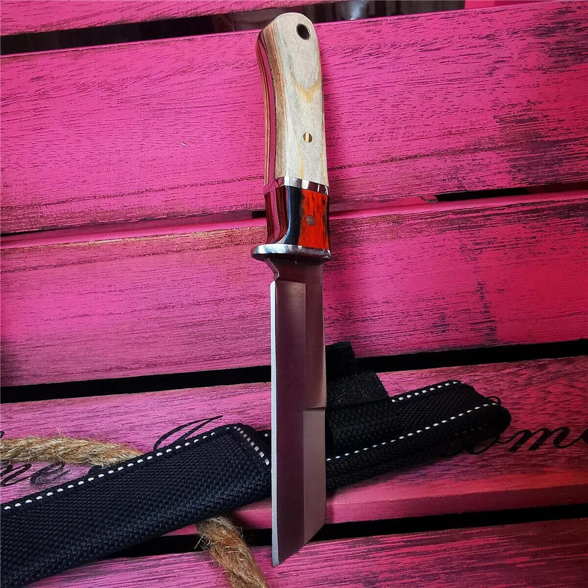 NONEDIY Fixed Blade Tactical Hunting Knife for Camping and Survival