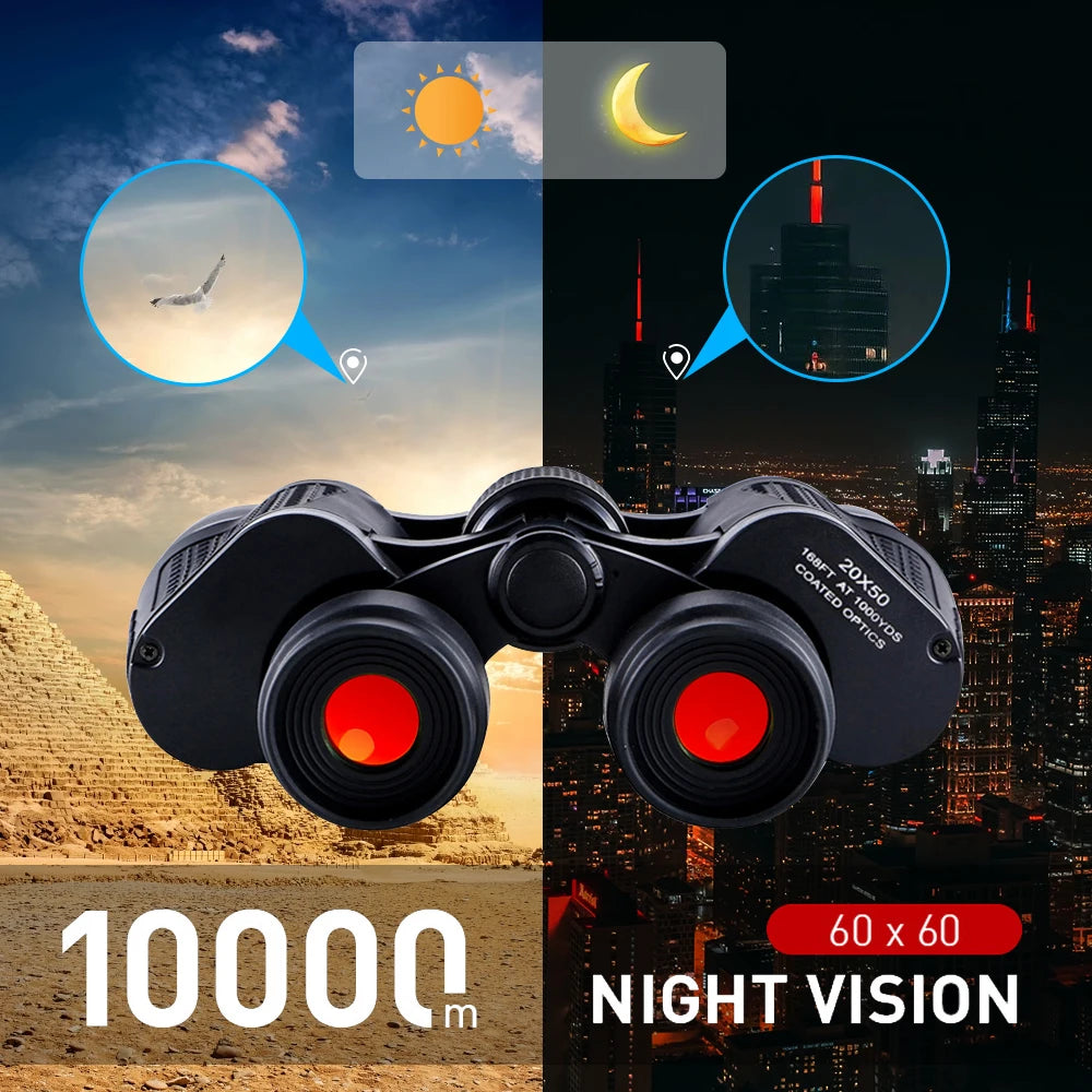 Professional HD Zoom Binoculars With BAK4 Prism Night Vision Waterproof