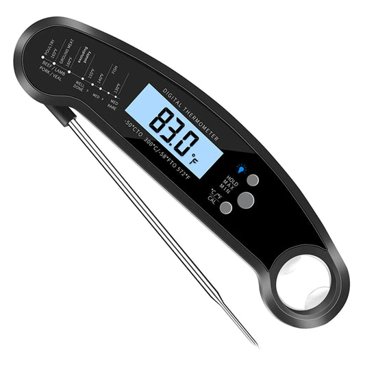 Digital Instant Read Food Thermometer Backlight LCD Display Calibration Function Built-in Bottle Opener for Grilling BBQ Turkey