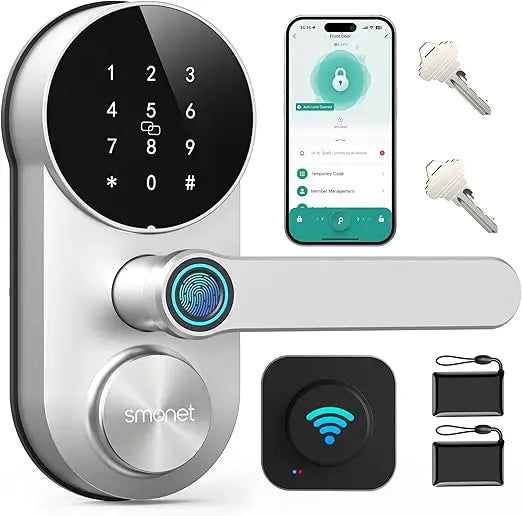 Kankeirr Smart WiFi Front Door Lock With Fingerprint Keypad Alexa