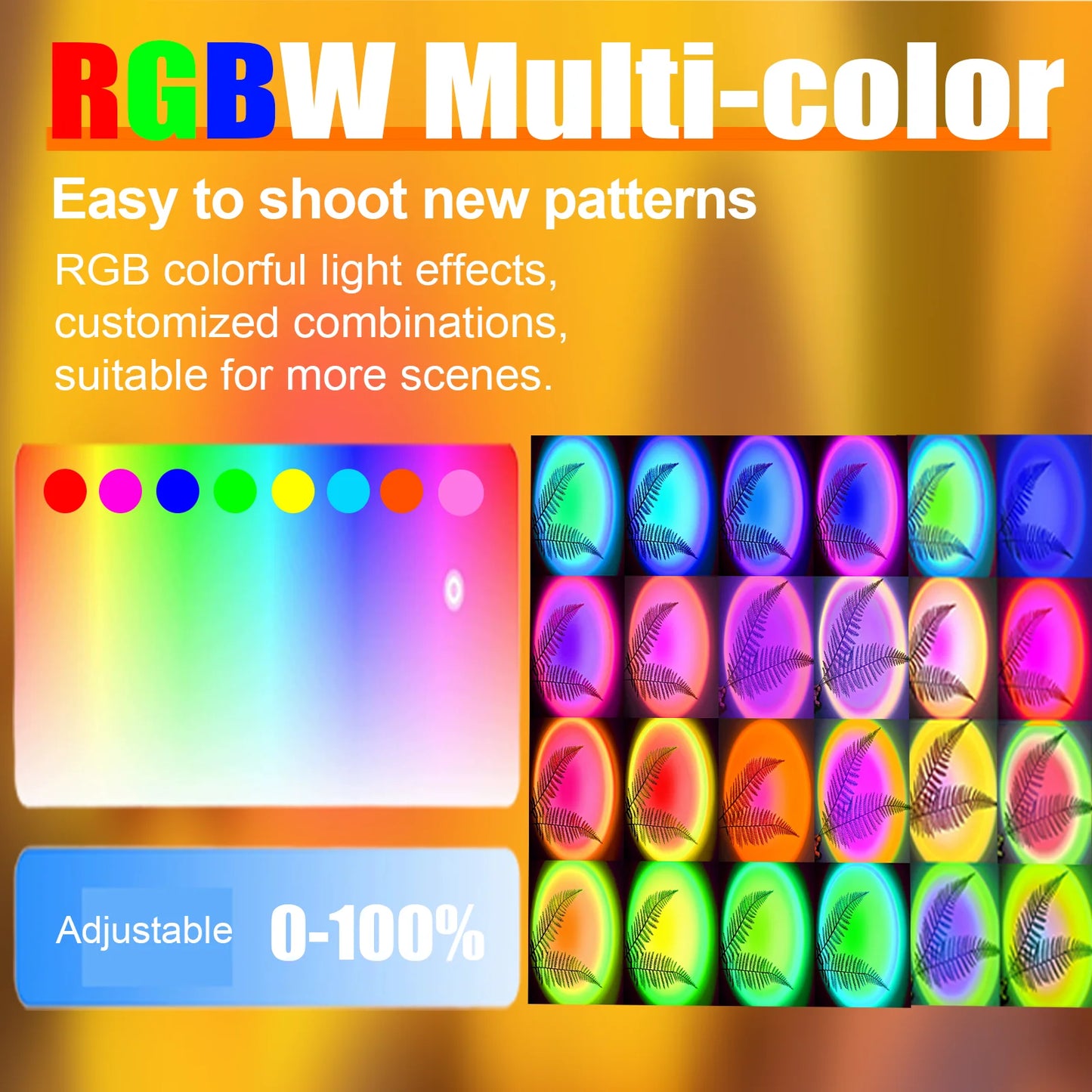 Sunset Lamp Projector LED Lights Remote Control Dimmable 16 Modes
