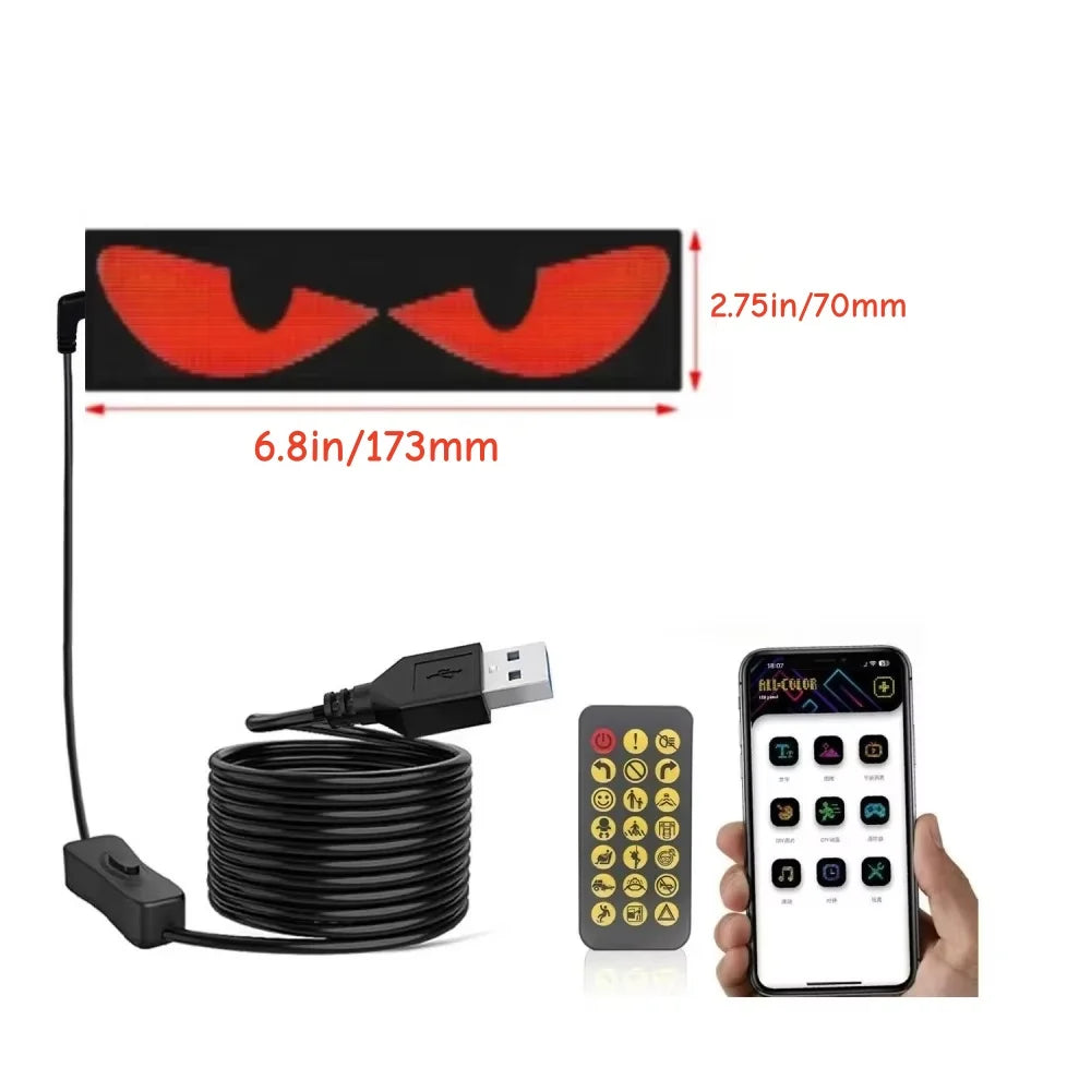 Devil Eyes Light for Cars 23 in X 4.7 in Programmable LED Display,Scrolling Led Light Suitable for Car Windows car Festival