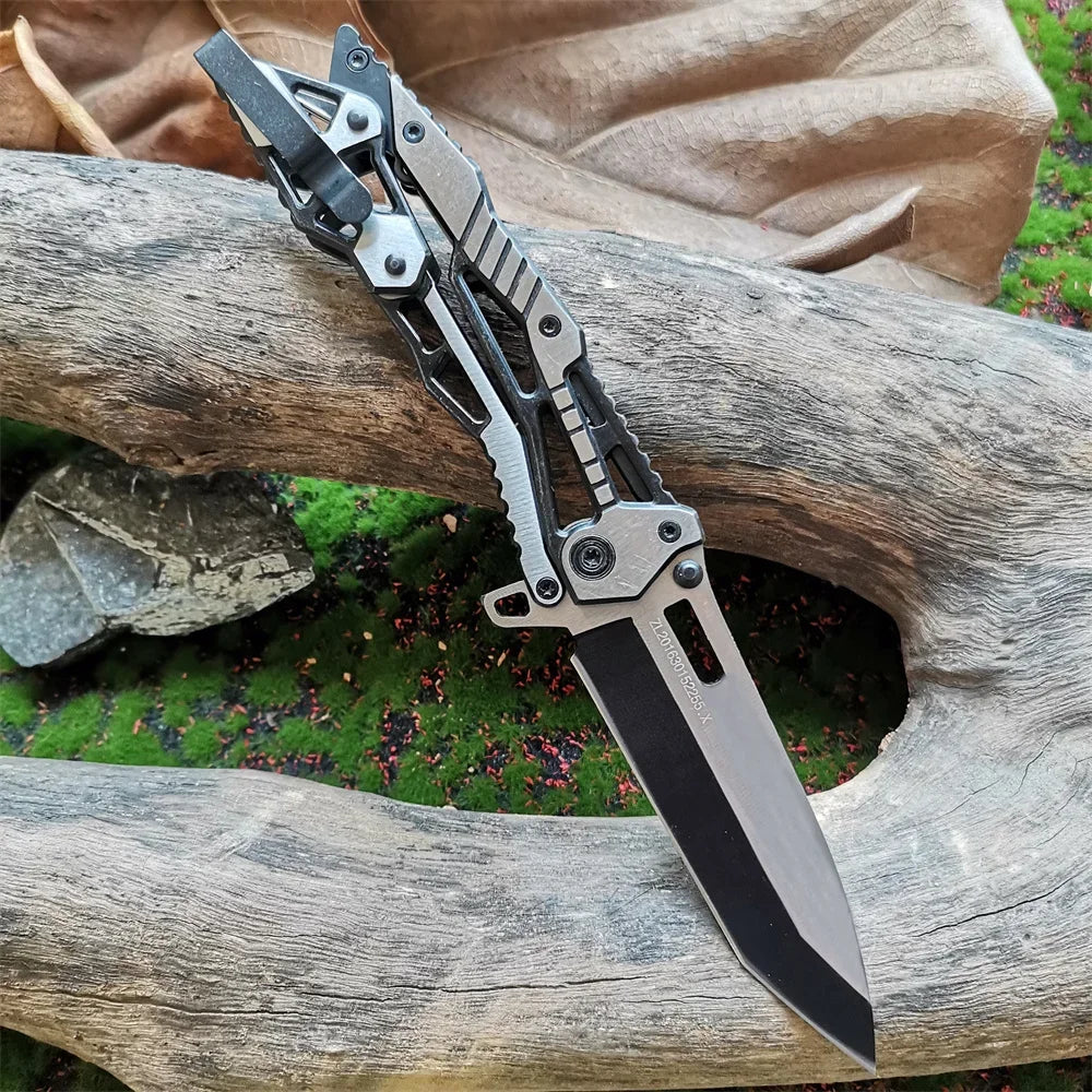 Doom Blade Skeleton Mechanical Folding Knife With All Steel Construction