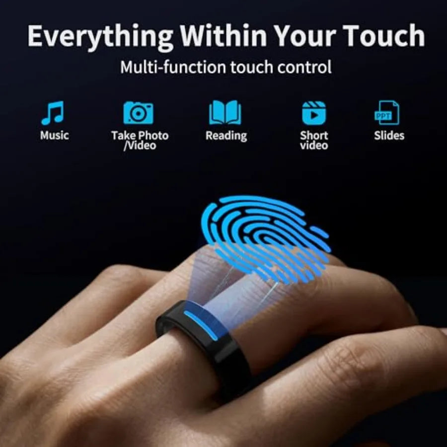 Gen 1 Air AI Smart Ring Fitness/Sleep/Health Tracker for WomenandMen Vibration Reminder No APP Fee 6-Day Battery Life Stress/Te
