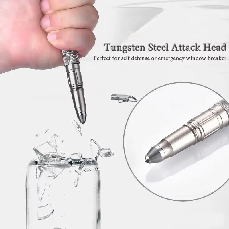 Multi-Function Military Self Defense Tactical Pen Outdoor Survival EDC Emergency Flashlight Strobe Bottle Opener Window Breaker