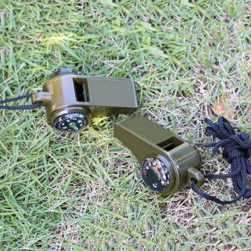 3 in 1 Emergency Survival Whistle Compass Thermometer Referee Cheerleading Whistle Sporting Goods Camping Hiking Outdoor 2030