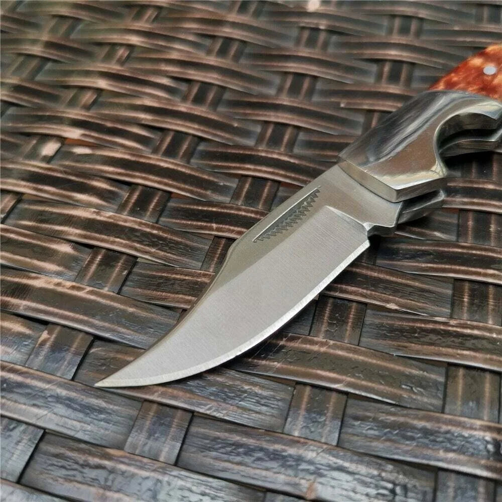 NONEDIY Hand Forged Stainless Steel Portable Hunting Folding Knife