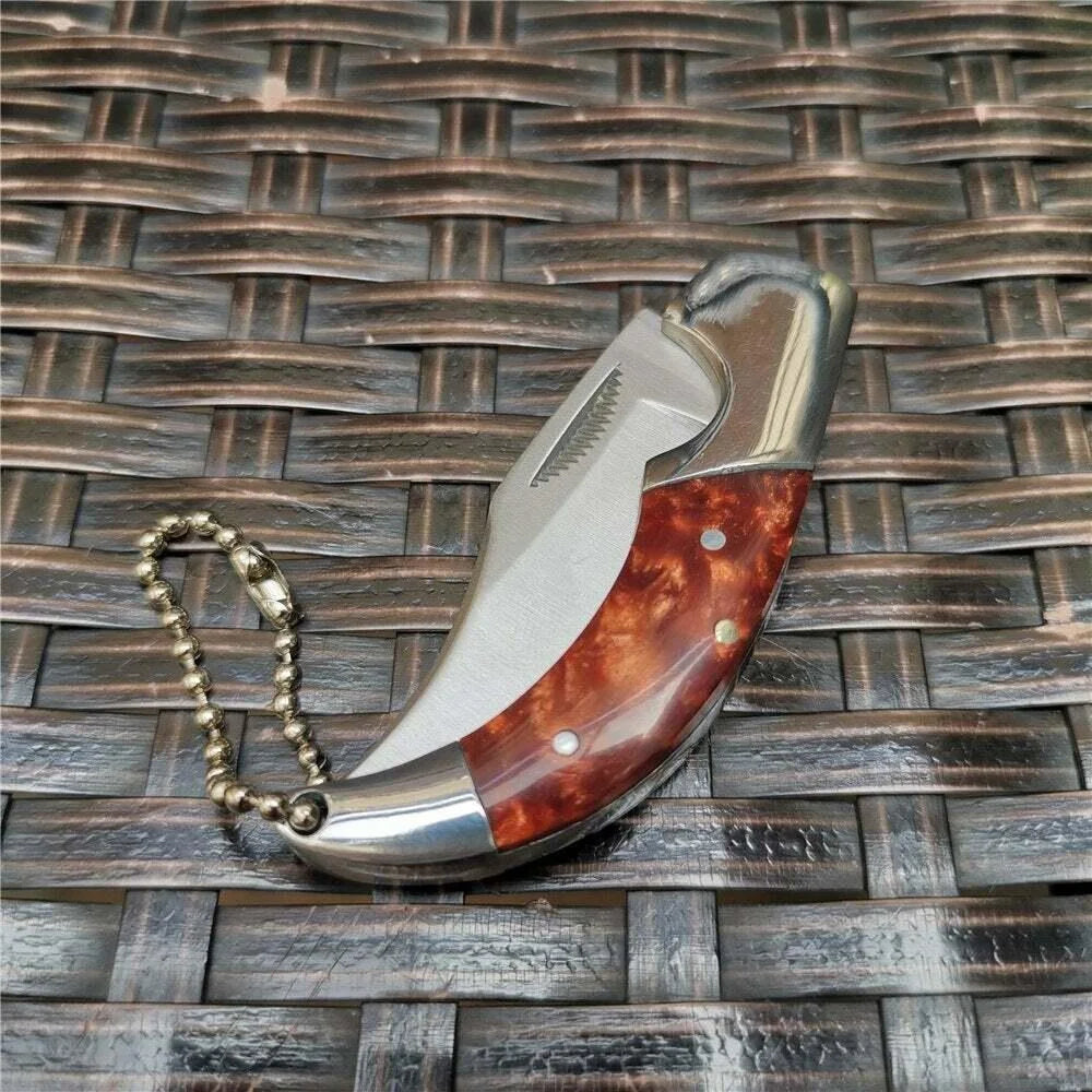 NONEDIY Hand Forged Stainless Steel Portable Hunting Folding Knife