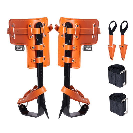 SucceBuy Tree Climbing Spikes Steel Climbing Spurs 350lbs Load Capacity Tree Climbing Gear with Straps and Spike Protectors