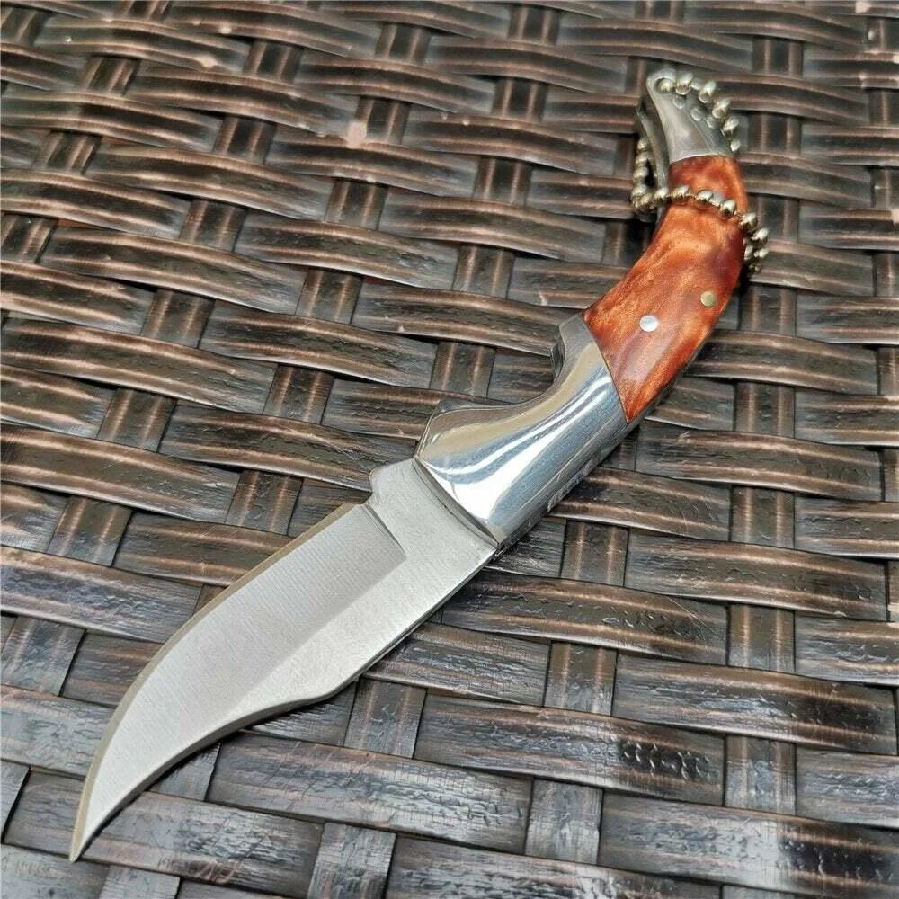 NONEDIY Hand Forged Stainless Steel Portable Hunting Folding Knife
