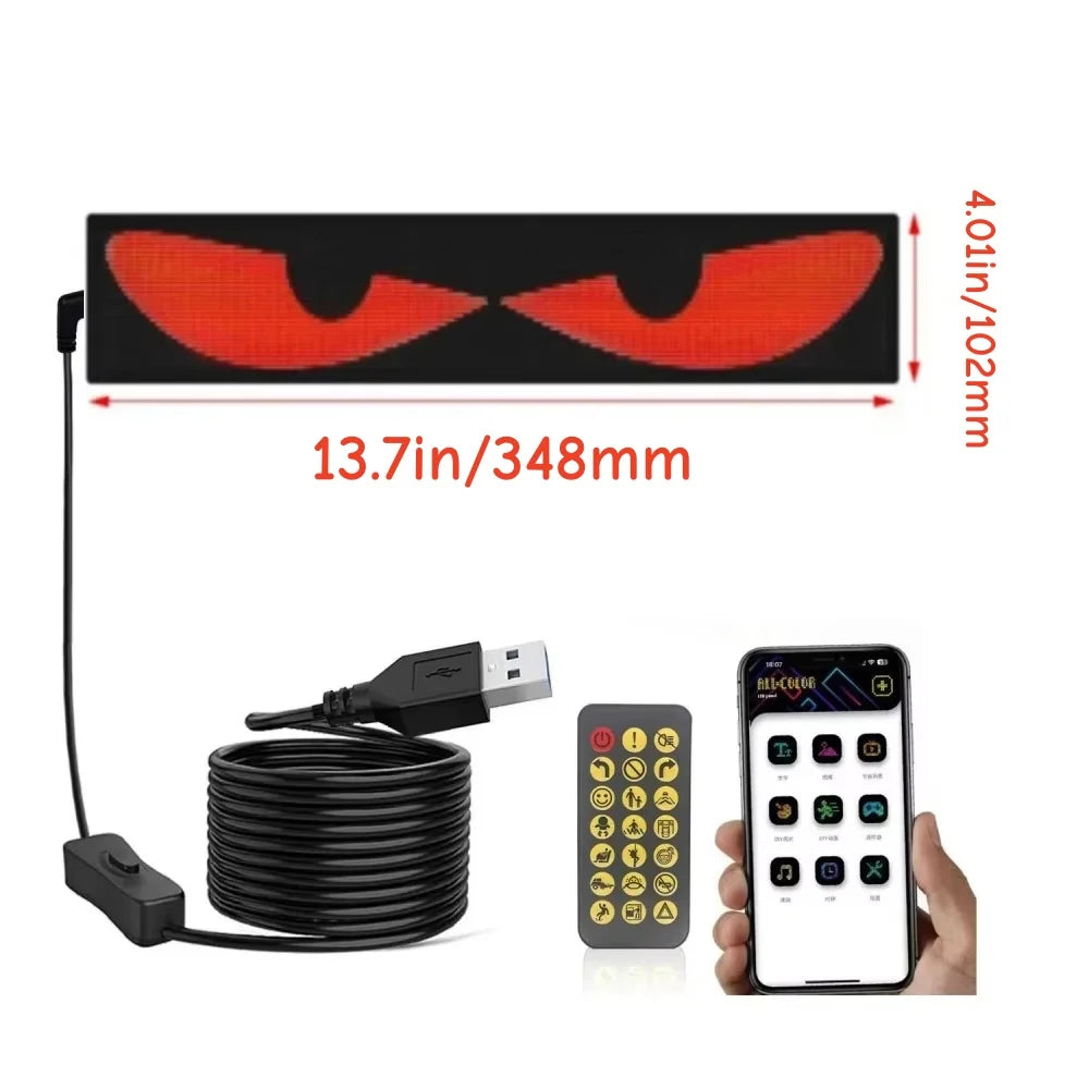 Devil Eyes Light for Cars 23 in X 4.7 in Programmable LED Display,Scrolling Led Light Suitable for Car Windows car Festival