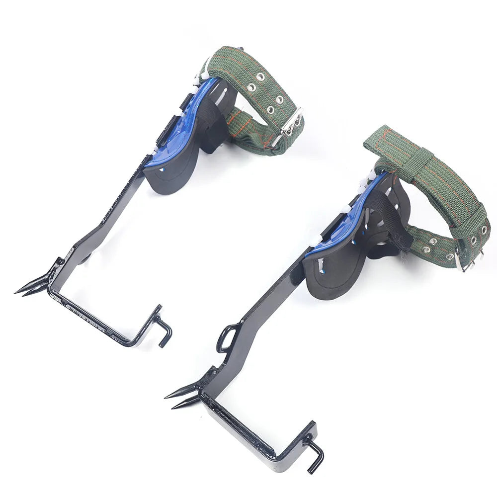 1Pair Tree/Pole Climbing Spike Set Gear Safety Belt Rope Lanyard with Carabiner