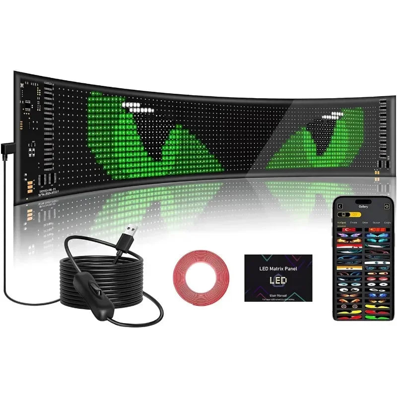 Devil Eyes Light for Cars 23 in X 4.7 in Programmable LED Display,Scrolling Led Light Suitable for Car Windows car Festival