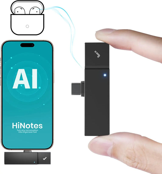 Mini AI Voice Recorder With Wireless Earbuds for Meetings