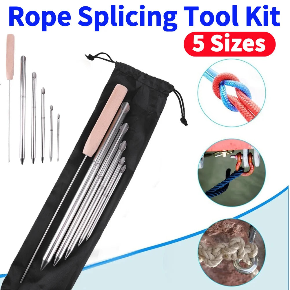 Stainless Steel Paracord Braid Needle Set With Marlinspike Smoothing Tools