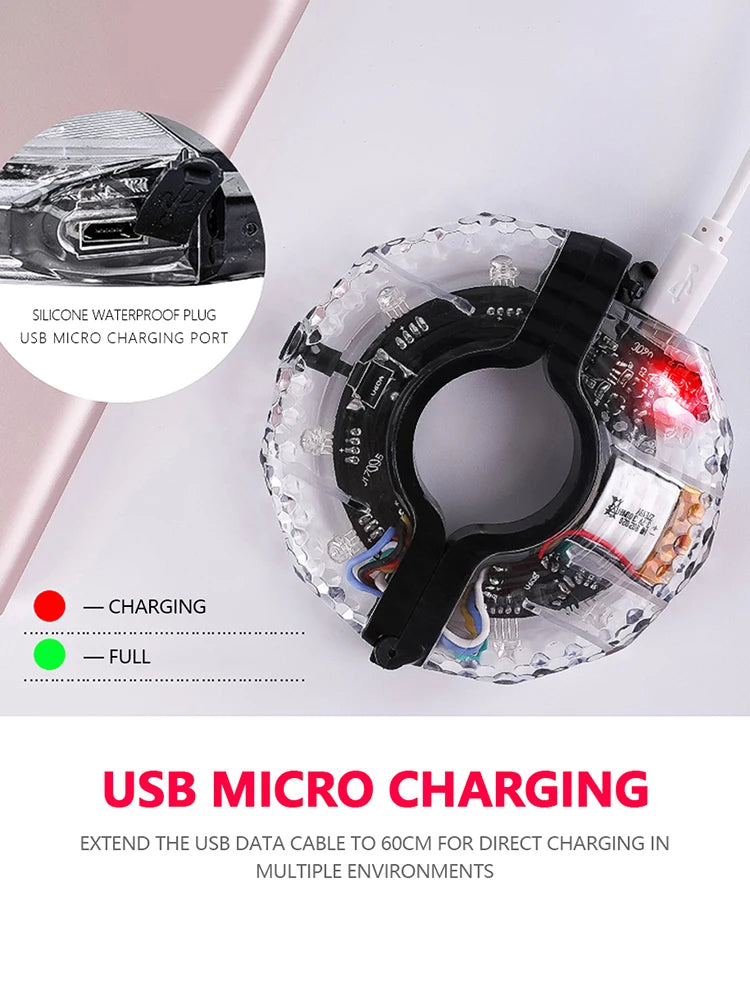 Colorful Bicycle Spoke Lights 300mAh Bike Hub Spoke Lamp USB Rechargeable Waterproof Universal Cycling Accessories