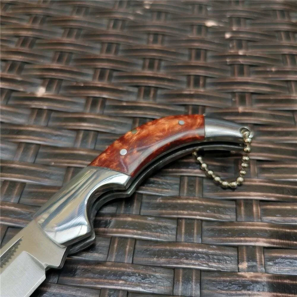 NONEDIY Hand Forged Stainless Steel Portable Hunting Folding Knife