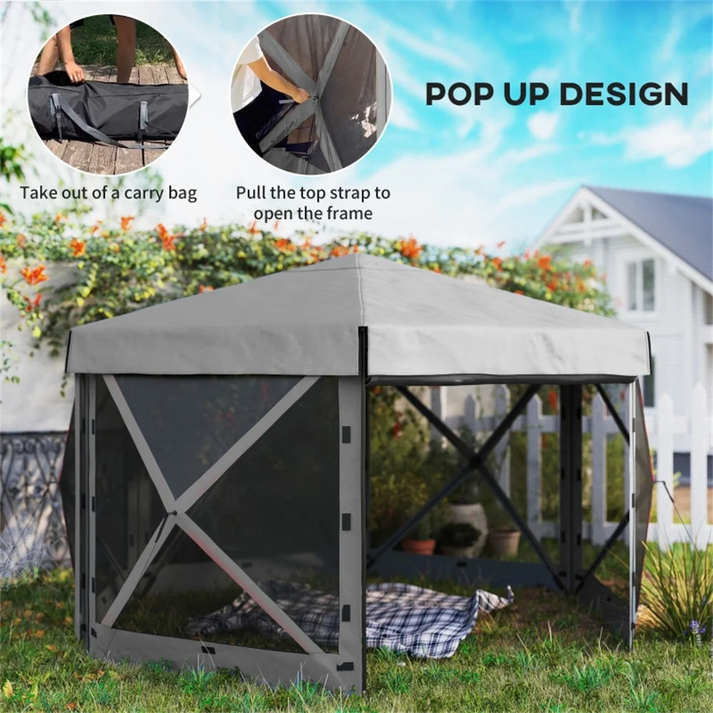 Pop Up Gazebo Canopy Tent Large Space Lightweight for Camping Travel