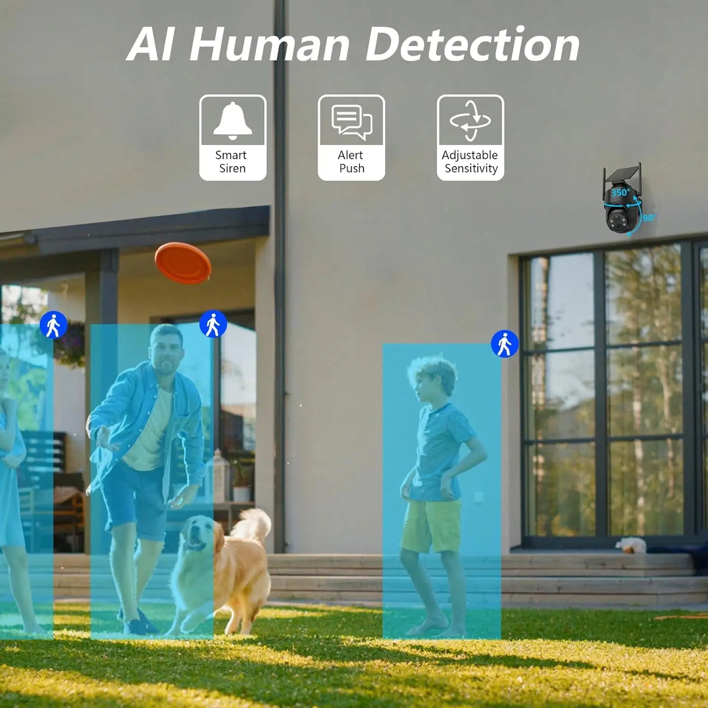 Wireless Outdoor Security Camera 2K Resolution Night Vision Alexa