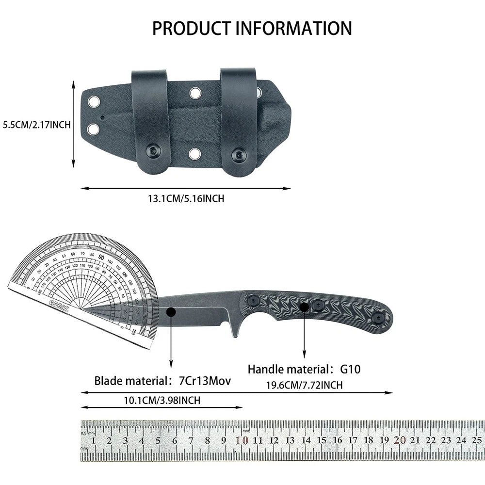 Premium Quality Straight Knife Outdoor Backpacking Hunting Fishing Portable EDC Holiday Gifts Essential Equipment Utility Tool