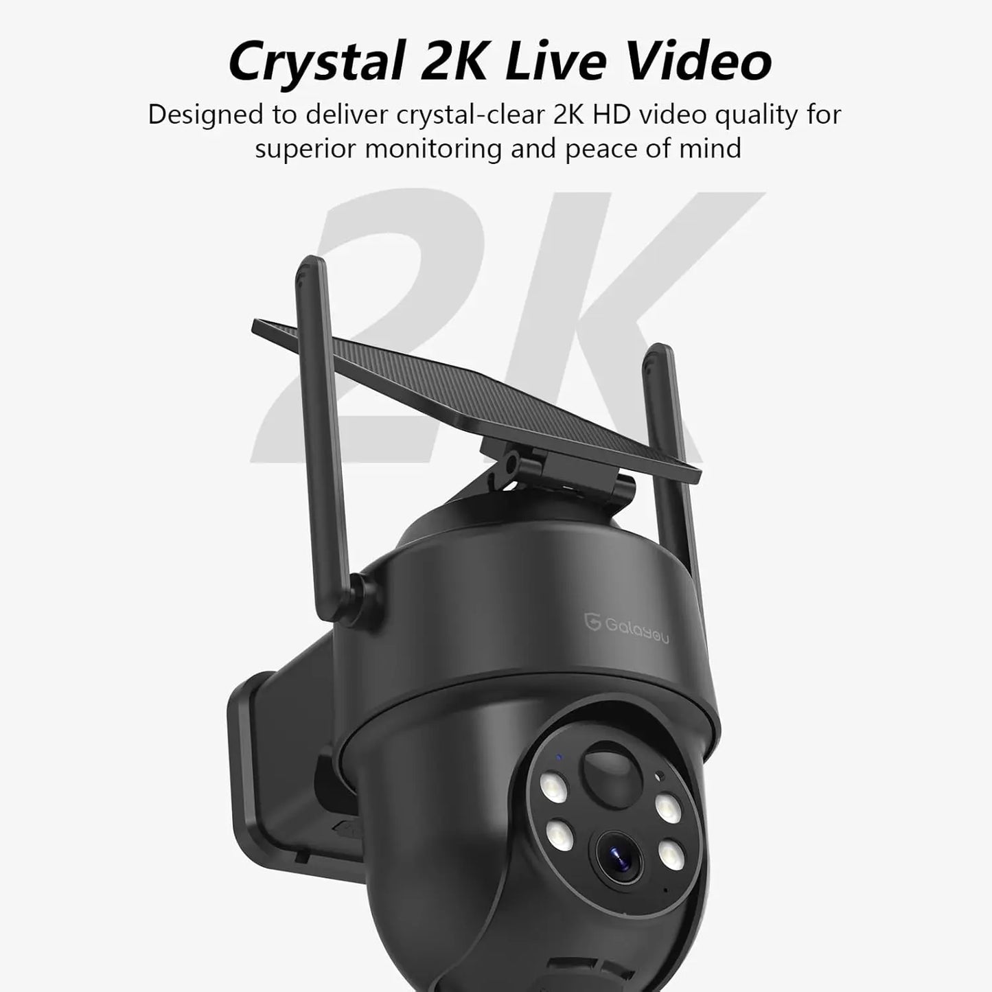 Wireless Outdoor Security Camera 2K Resolution Night Vision Alexa