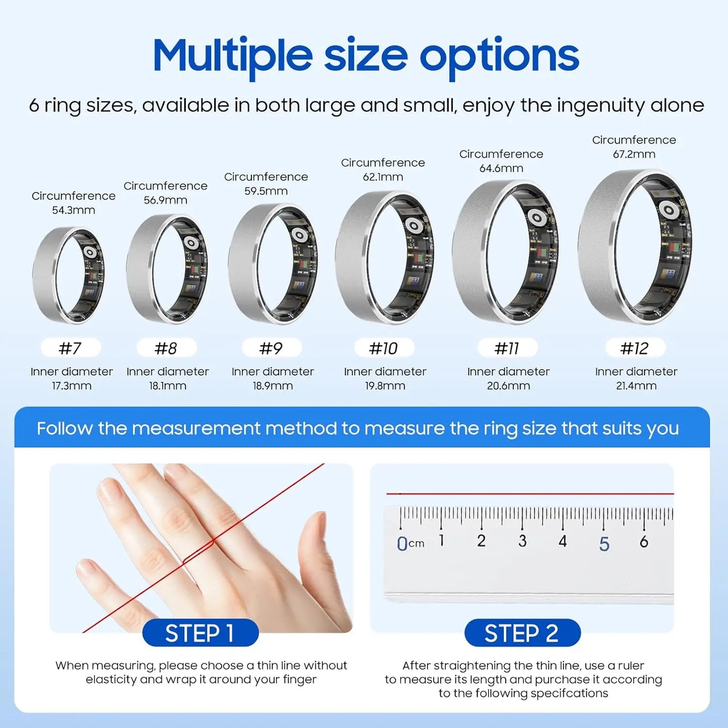 Smart Health Ring Stress Sleep Monitoring Waterproof Fitness Tracker Android