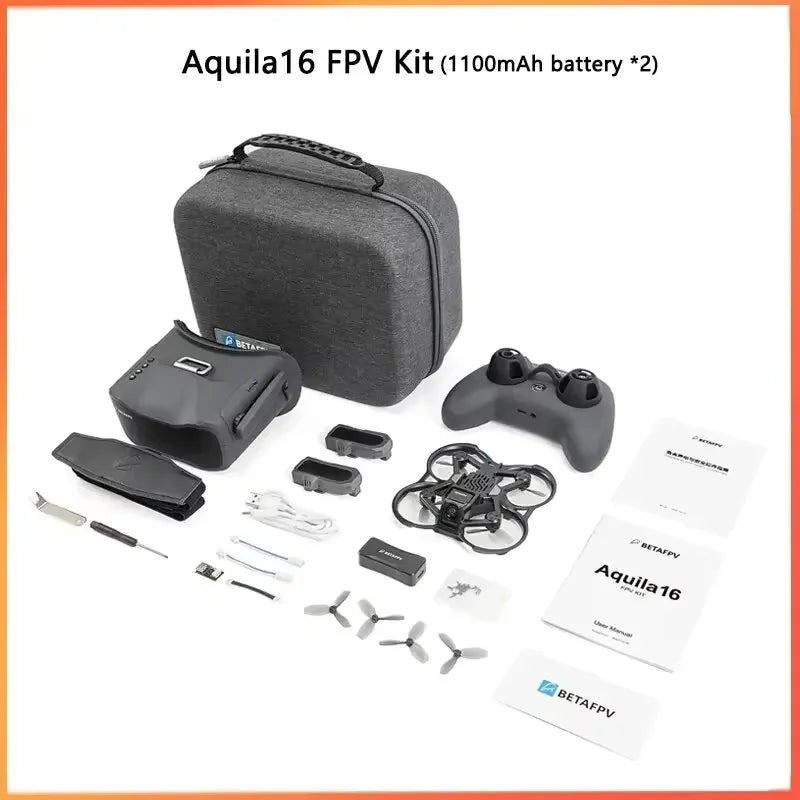 BETAFPV Aquila16 FPV Kit ELRS 2.4G Brushless Racing Drone VR03 Goggles 1102 18000KV 25-350mW VTX Indoor Outdoor Mini Quadcopter