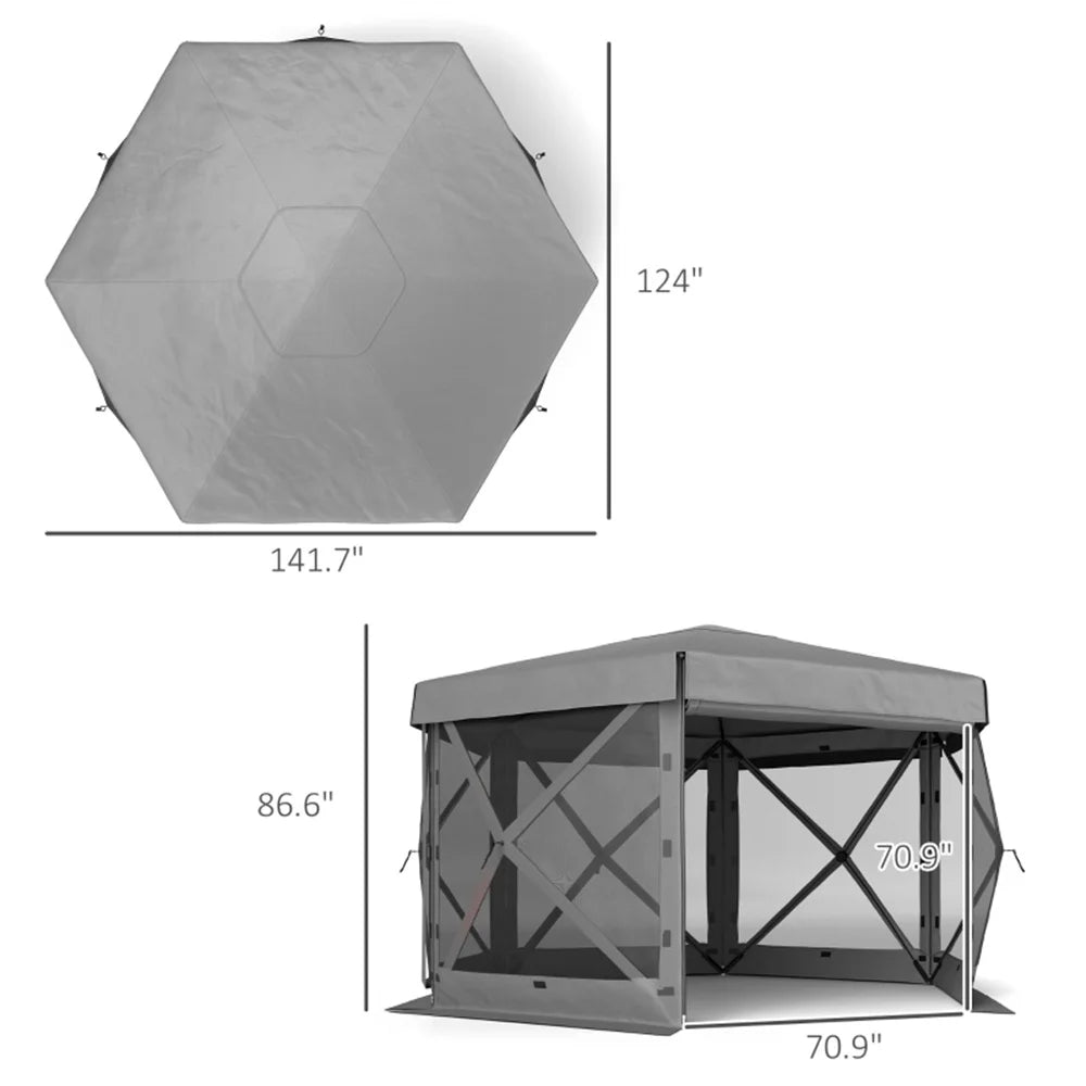 Pop Up Gazebo Canopy Tent Large Space Lightweight for Camping Travel