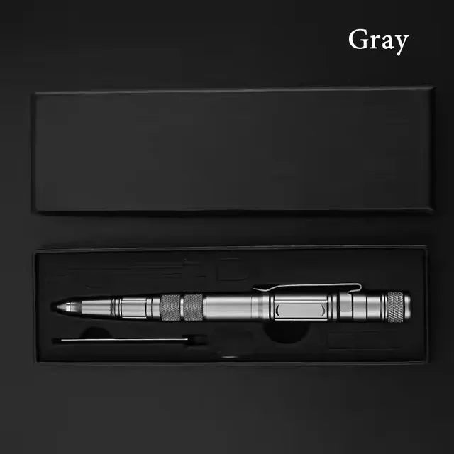 Multi-Function Military Self Defense Tactical Pen Outdoor Survival EDC Emergency Flashlight Strobe Bottle Opener Window Breaker