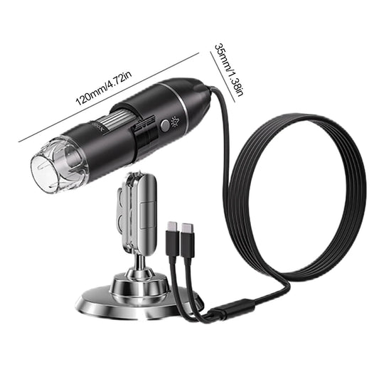 1600X 3in 1 Digital Microscope Camera with Stand Portable Electronic Microscope For Soldering LED Magnifier Type-C USB Android