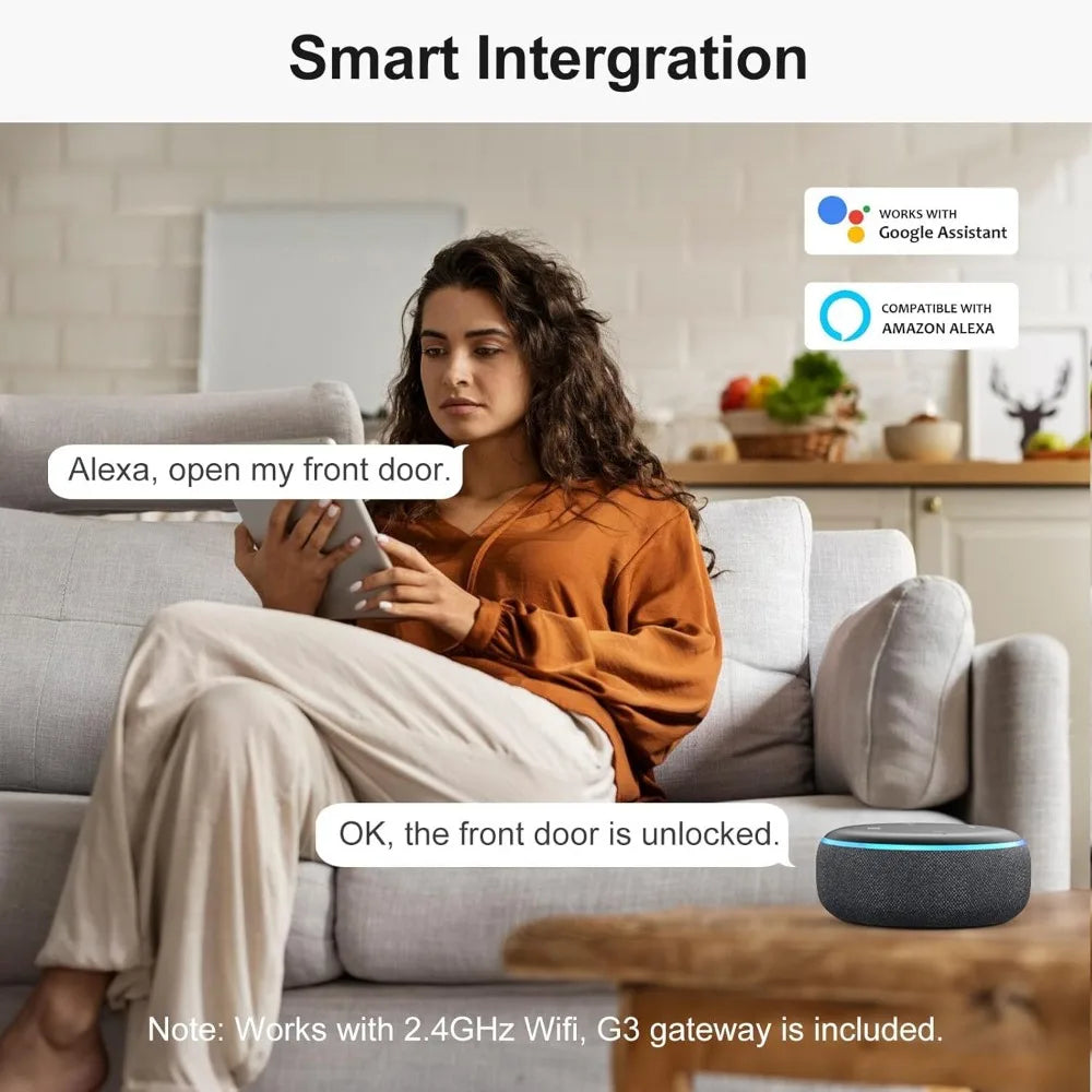 Kankeirr Smart WiFi Front Door Lock With Fingerprint Keypad Alexa