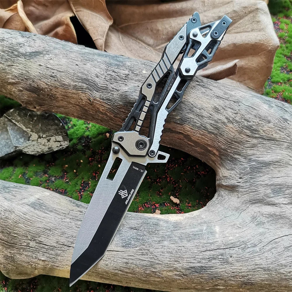 Doom Blade Skeleton Mechanical Folding Knife With All Steel Construction