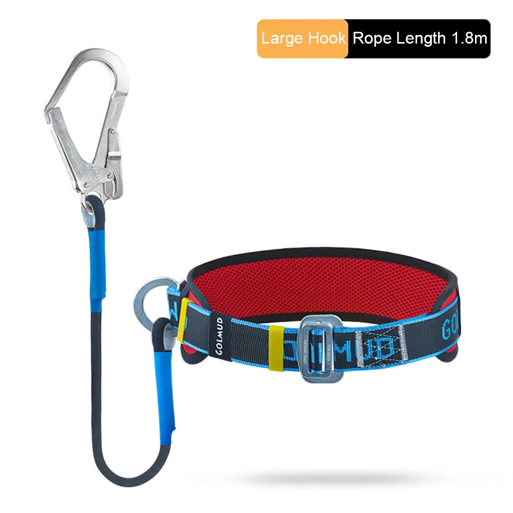 Single Waist Work Safety Belt High-altitude Harness Outdoor Rock Climbing Training Electrician Construction Safe Rope Hook Suits