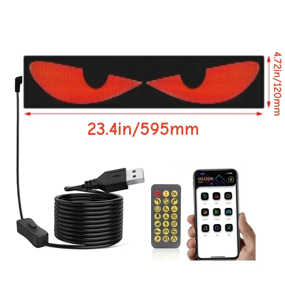 Devil Eyes Light for Cars 23 in X 4.7 in Programmable LED Display,Scrolling Led Light Suitable for Car Windows car Festival