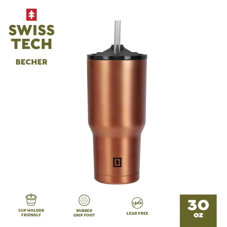 Becher Bronze 30oz Water Bottle Triple-Wall Copper Lined Leak Proof