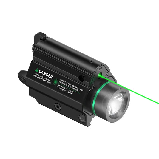 Feyachi Green/Red Laser Light Combo LED 1000 Lumen Weapon Light Flashlight with Picatinny Rail Mount for Pistol Rifle Rechargeab