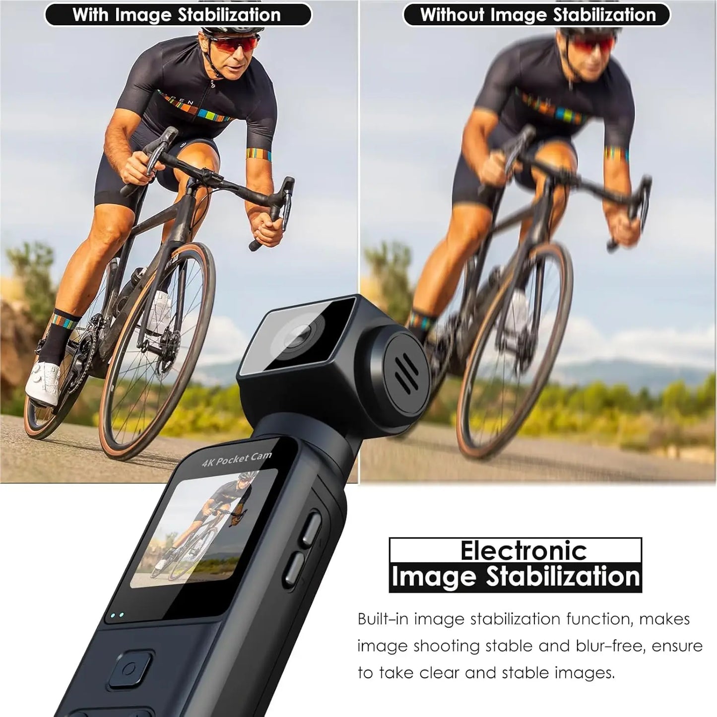 4K Body Camera with External Mic, 270° Rotatable Mini Video Cam for Outdoor Sports, Travel, and Law Enforcement, Includes 64GB