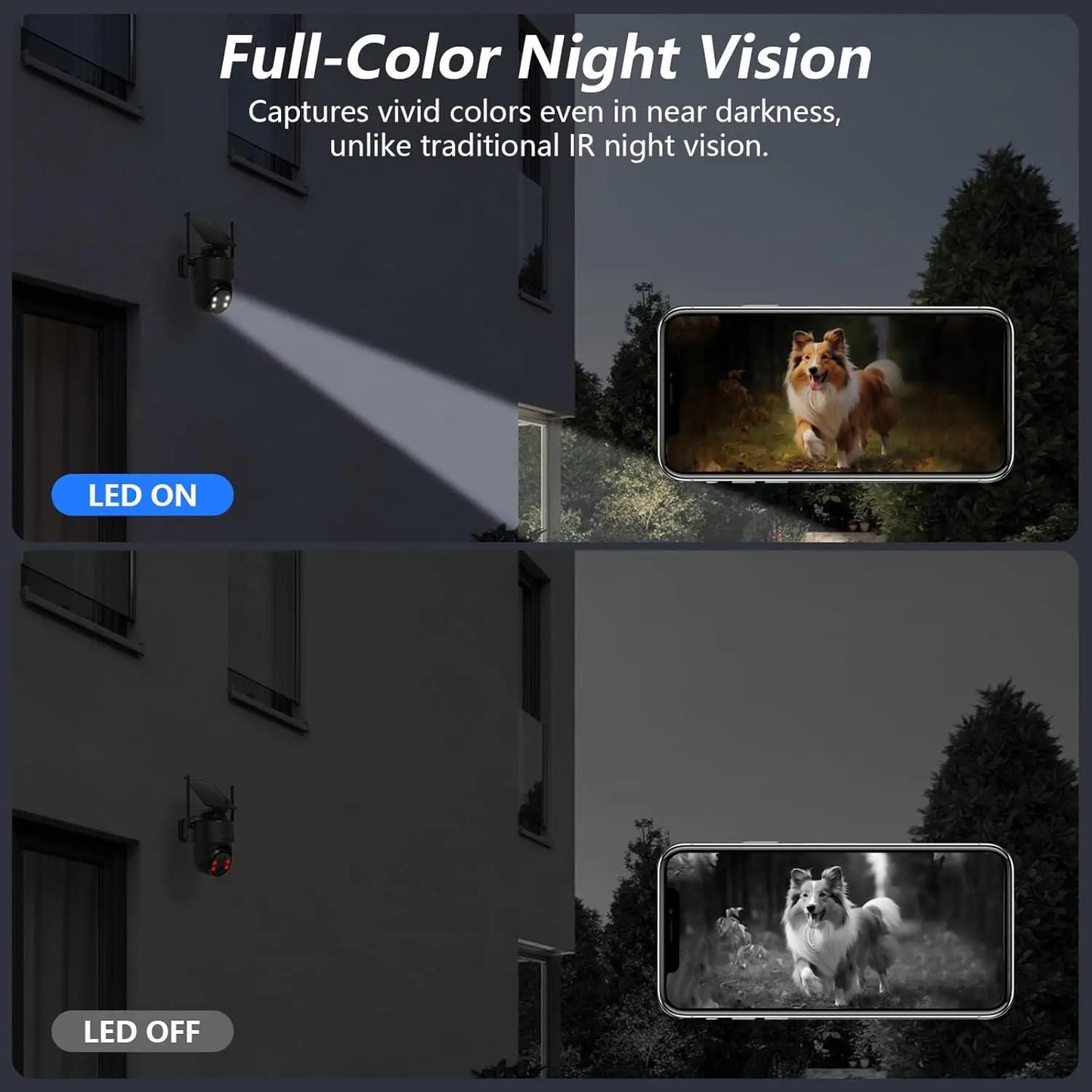 Wireless Outdoor Security Camera 2K Resolution Night Vision Alexa